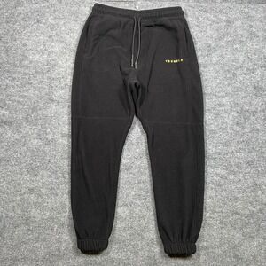 YoungLA 212 Fleece Joggers Mens Large Black Sweatpants Embroidered Logo
